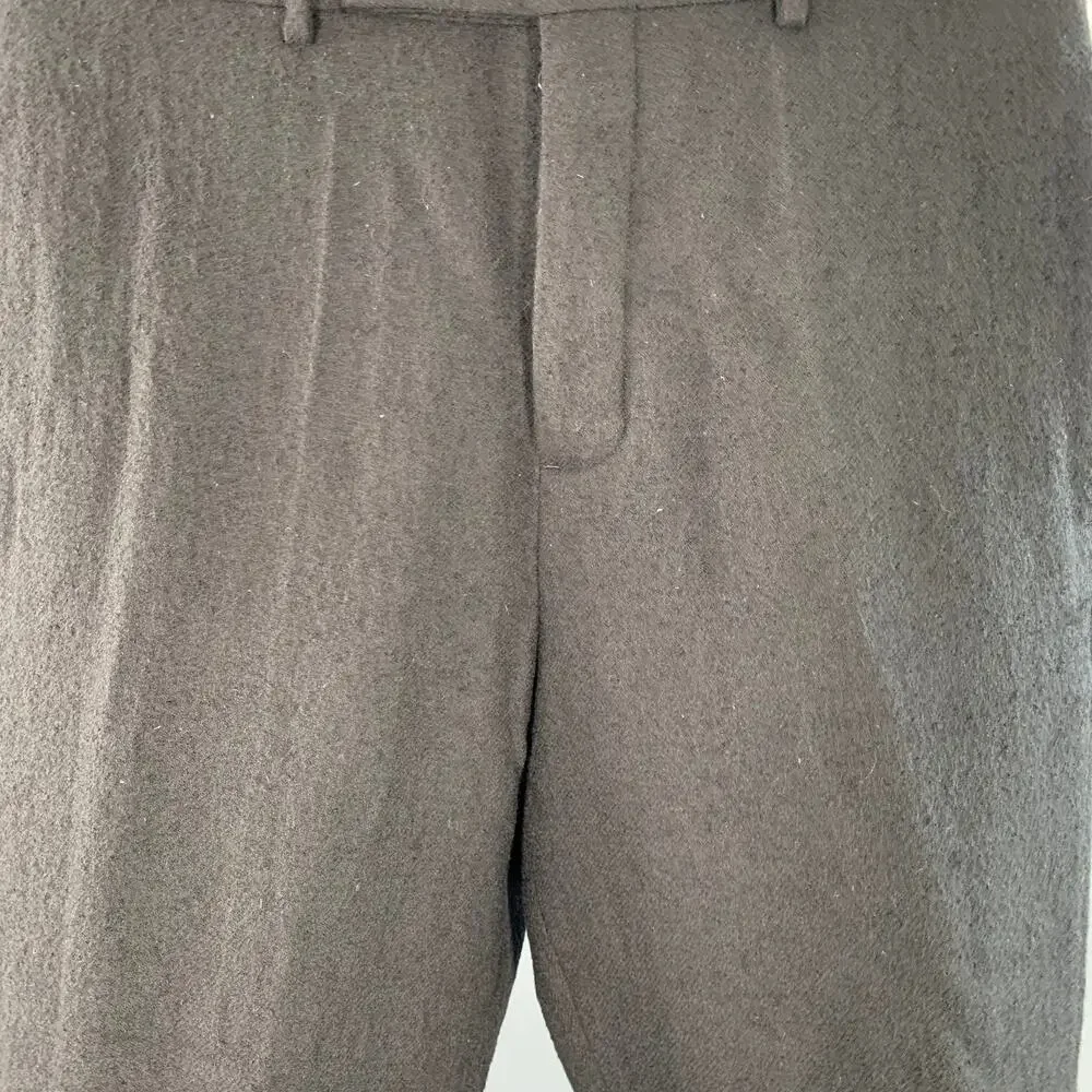 RICK OWENS Size 36 Black Wool Twill Drop Crotch Tapered Casual Pants